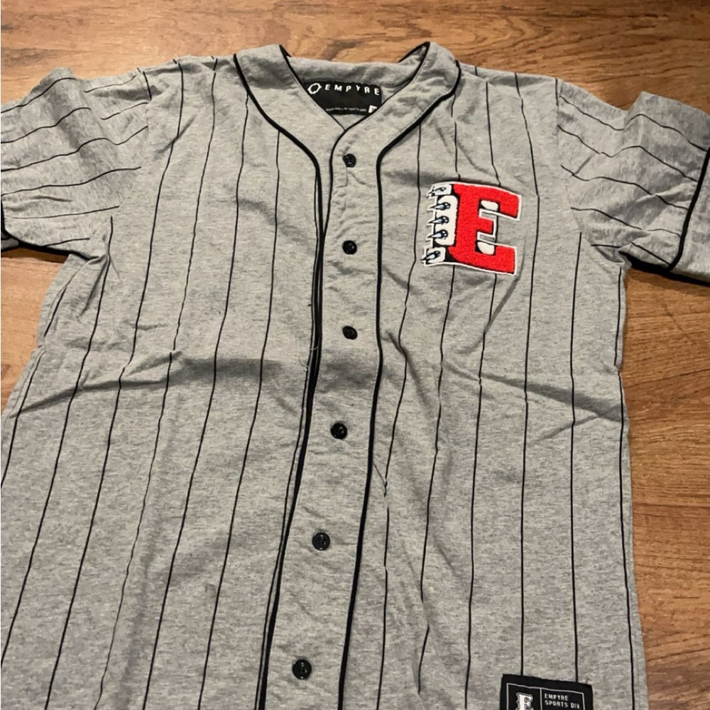 Empire Gray Pinstripe Baseball Jersey
